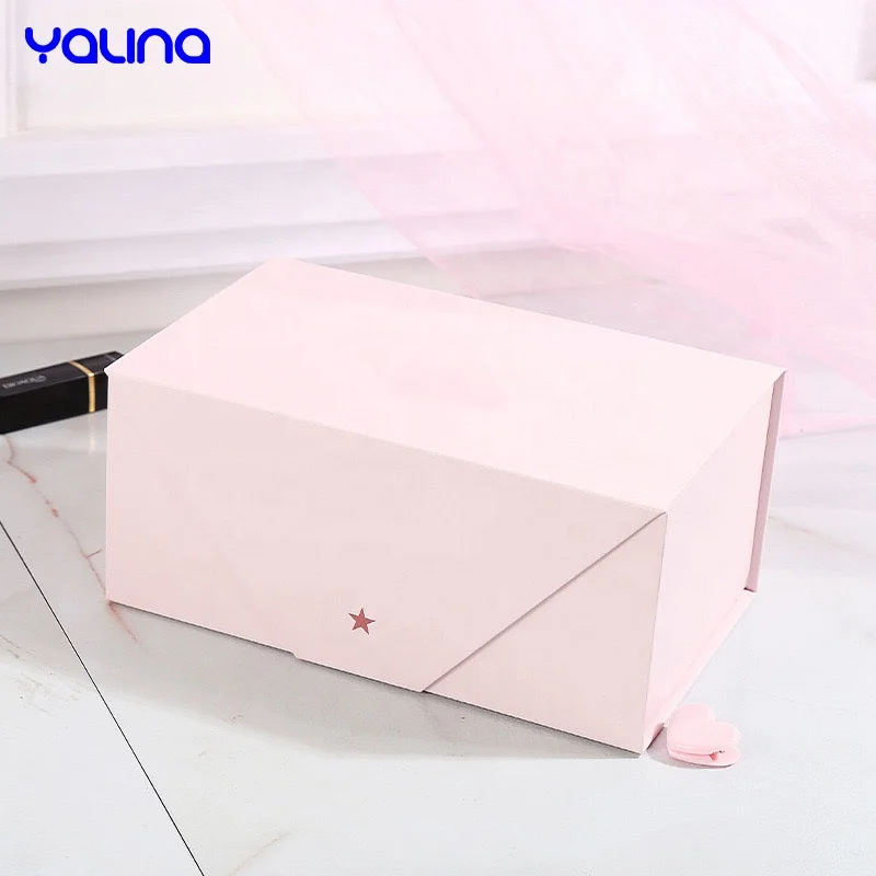 High quality envelope style magnetic folding champagne red wine packaging boxes for cosmetic wigs jewelry boxes