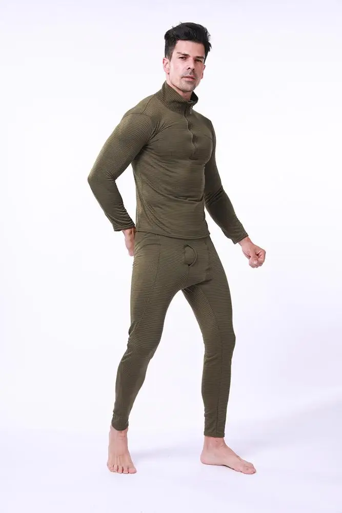 Quick dry training outdoor exercise sport fleece thermal underwear for men
