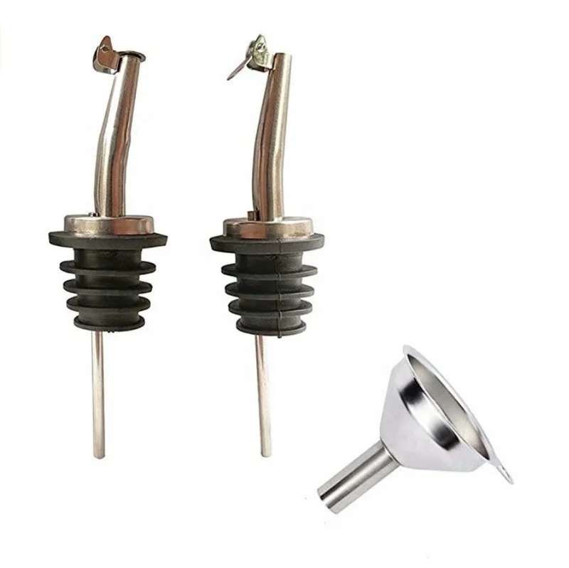 Avertan oil spout Pour Set Stainless Steel bottle and Wine Liquor Dust Caps Covers for olive oil