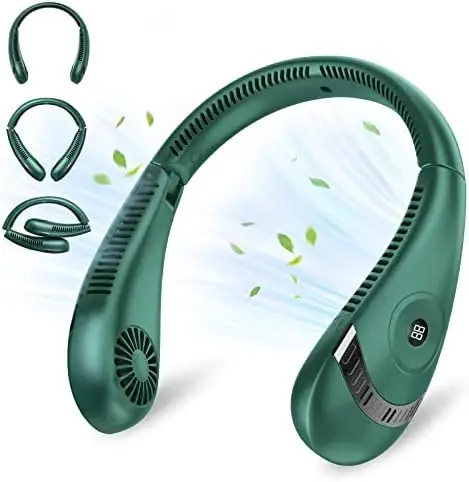 2000 мАч портативный безлопадный Вентилятор охлаждения светодиодный дисплей с питанием USB перезаряжаемый переносной вентилятор на шею для улицы