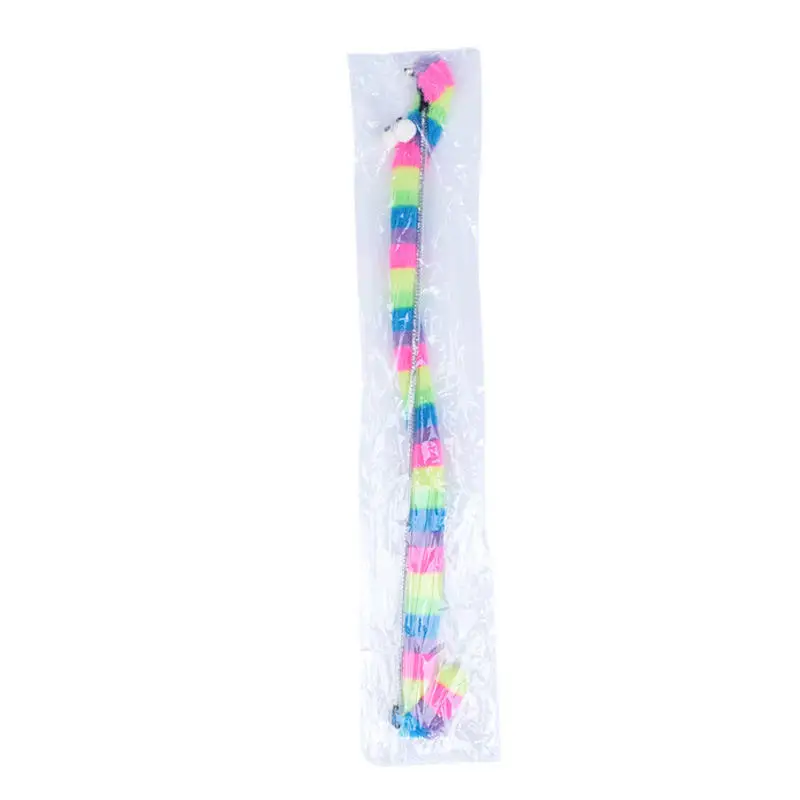 Toys For Pets Colorful Cute Rainbow Caterpillar Cat-Teasing Stick Funny Playing Wand Kitten Teaser Interactive Movement Toy