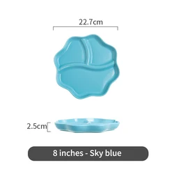 Wholesale hot selling ceramic 8-inch candy dry fruit snack plate ceramic snack plate with a variety of colors