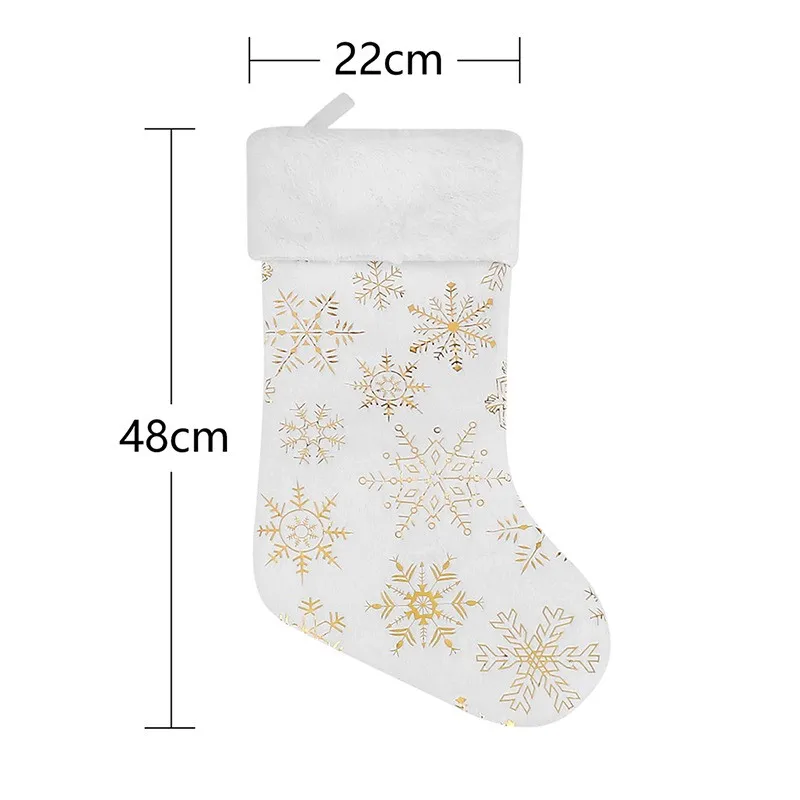 2023 New beads hot gold snowflake plush Christmas socks gift bag Christmas decorations Christmas pendant