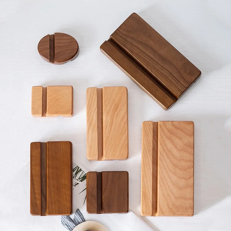 Wholesale Universal Wooden Phone Holder Solid Wood Mobile Phone Stand