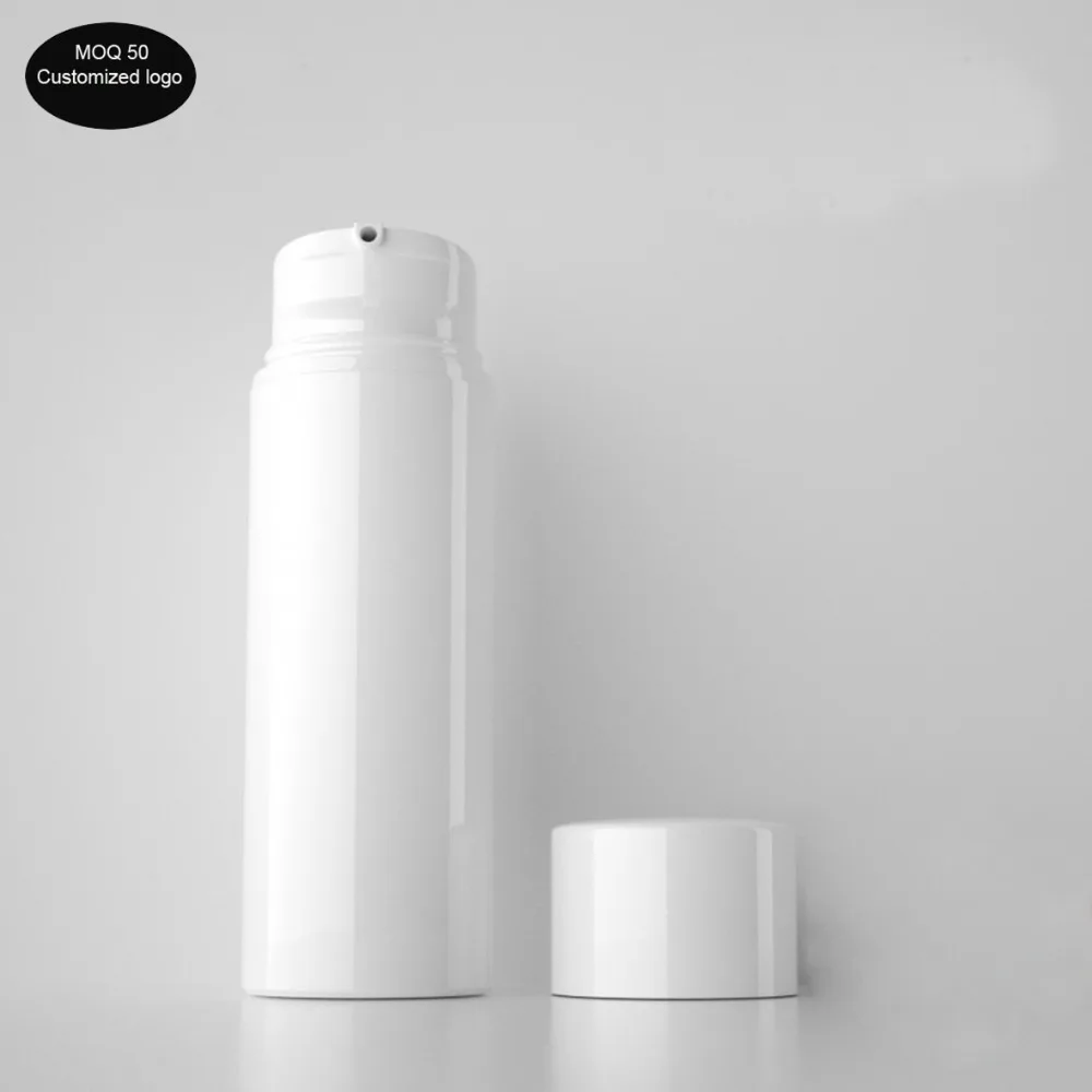 30ml 50ml 80ml 100ml 120ml 150ml white PP airless bottle vacuum pump lotion bottle used for skincare packaging