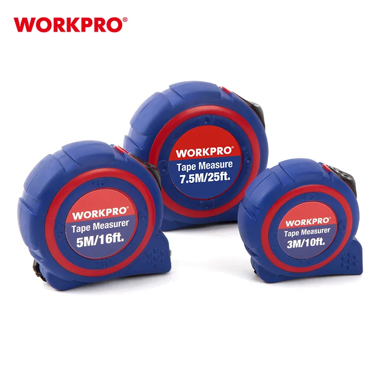 Пластиковая измерительная лента WORKPRO 3 м (10 футов) карманная мерная из АБС-пластика красного и синего цвета метрическая стиль выпускного