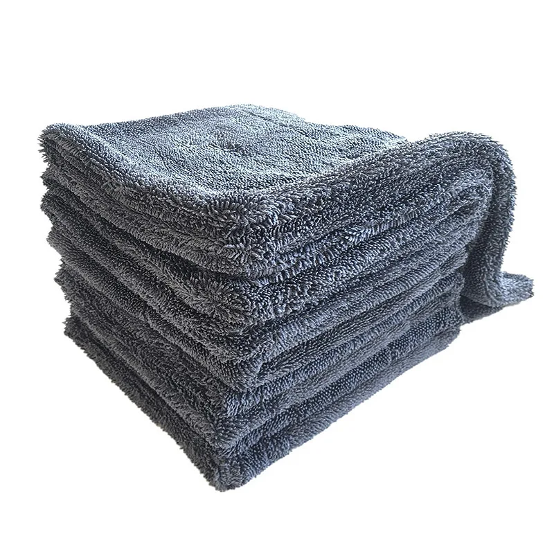 best quality black twisted loop microfiber dry cloth microfibre towels car wash detailing drying towel 1400gsm 2000gsm