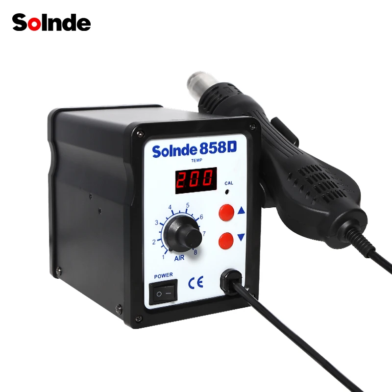 858D Digital Rework Soldering Station With Hot Air Gun estacao de retrabalho ar quente Hot Air Rework Desoldering Station