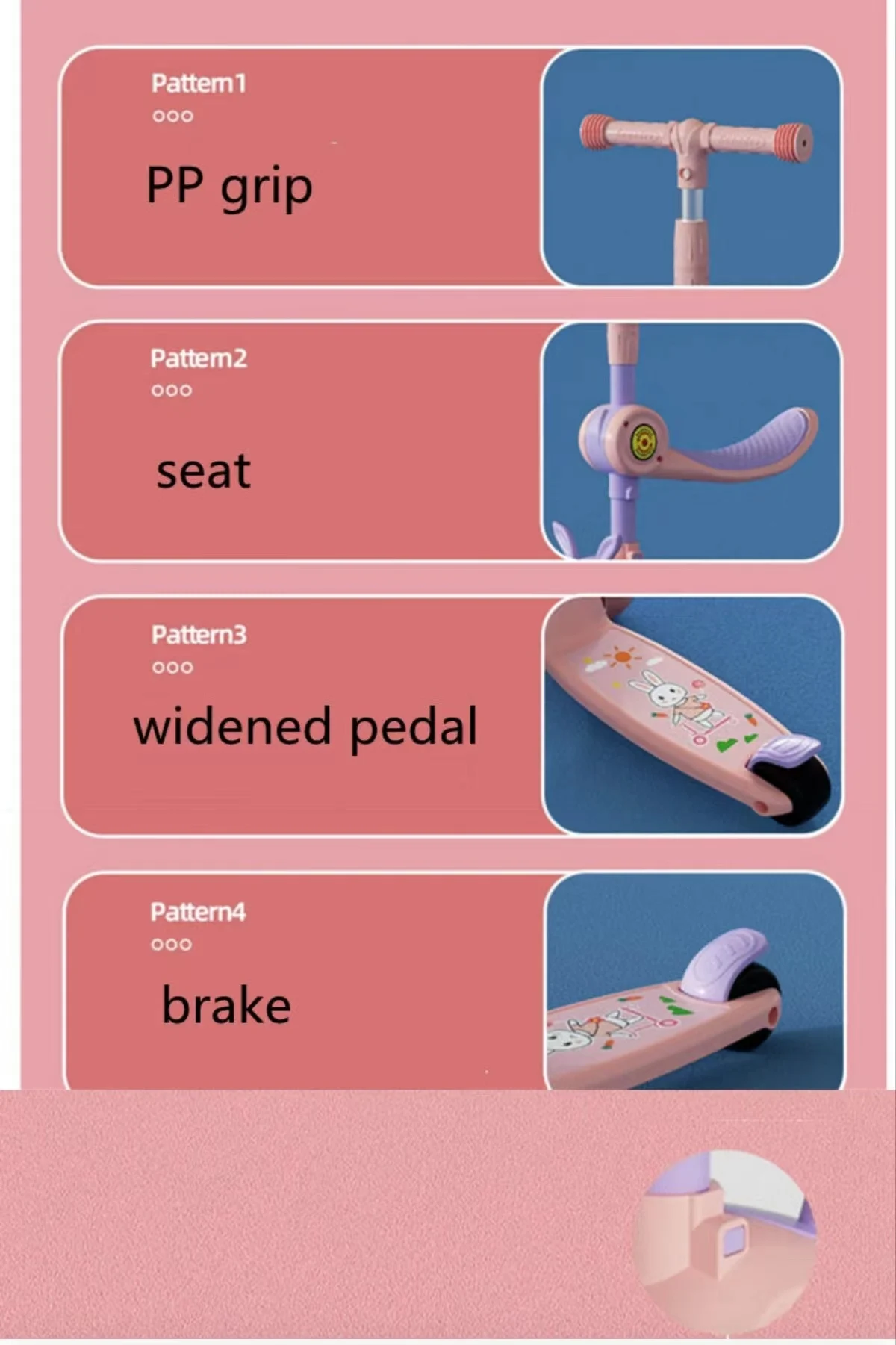 Adjustable Height Skateboard Child Scooter Foldable  Mini Kids Kick Scooter With LED Light Kids Foot Scooter