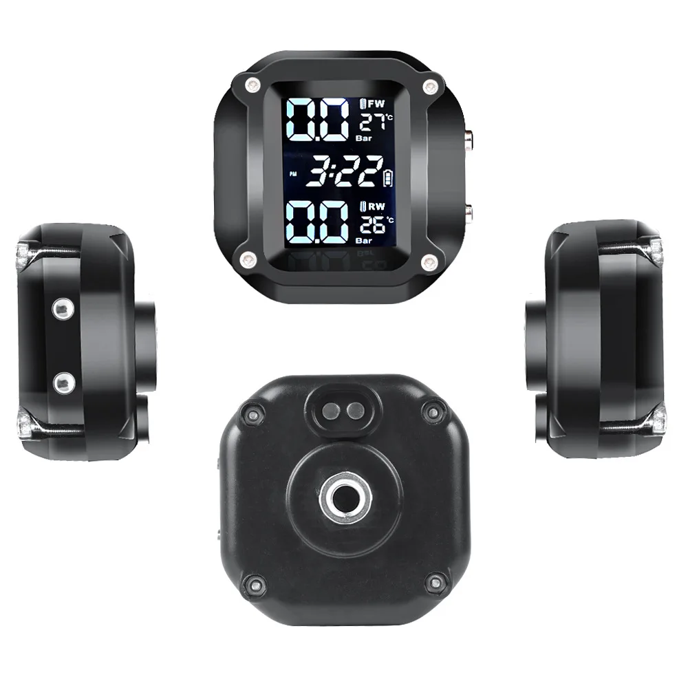 Motorcycle Tire Pressure Monitor System  Flashing Alarm Waterproof Motor TPMS