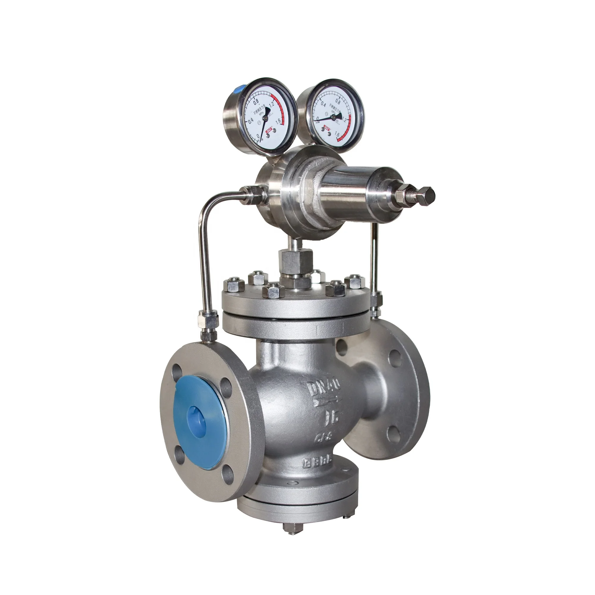 DKV YK43 Flange Steam Water Pressure Regulator Valve Stainless Steel 304 Gas Pilot Piston Type Hydraulic Pressure Reducing Valve