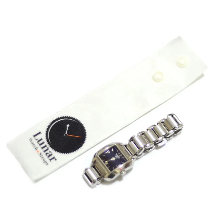 Eco white long shape suede snap velvet flap button jewelry watch display pouch