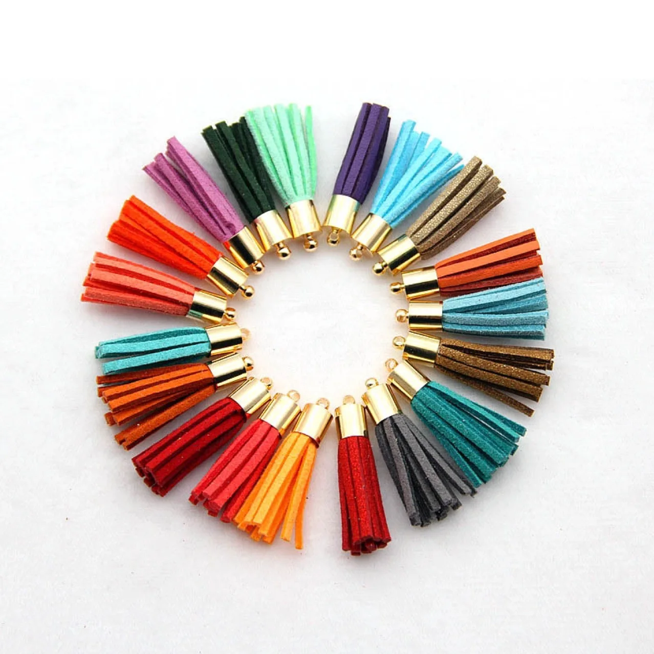 hot sale colorful faux leather tassels for DIY craft scrapbooking and jewelry making