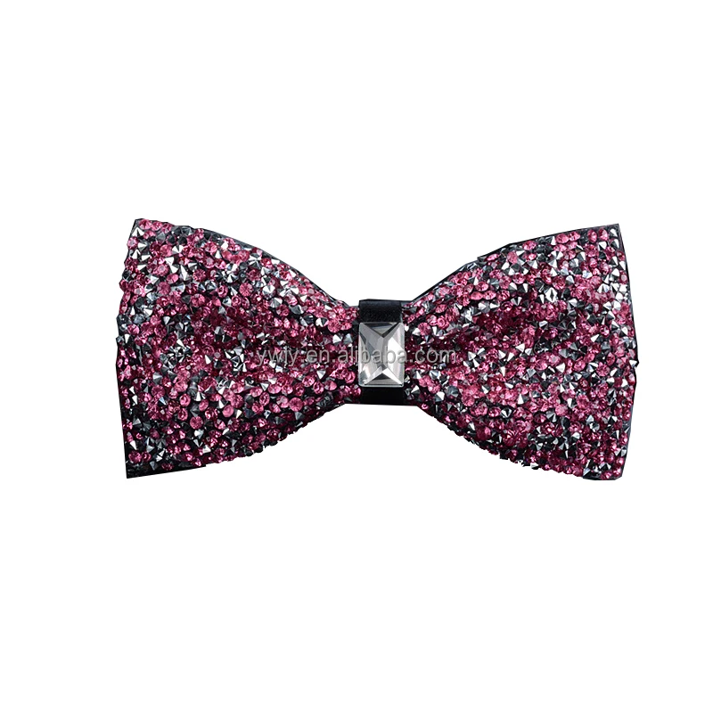Rhinestone bow tie-pink