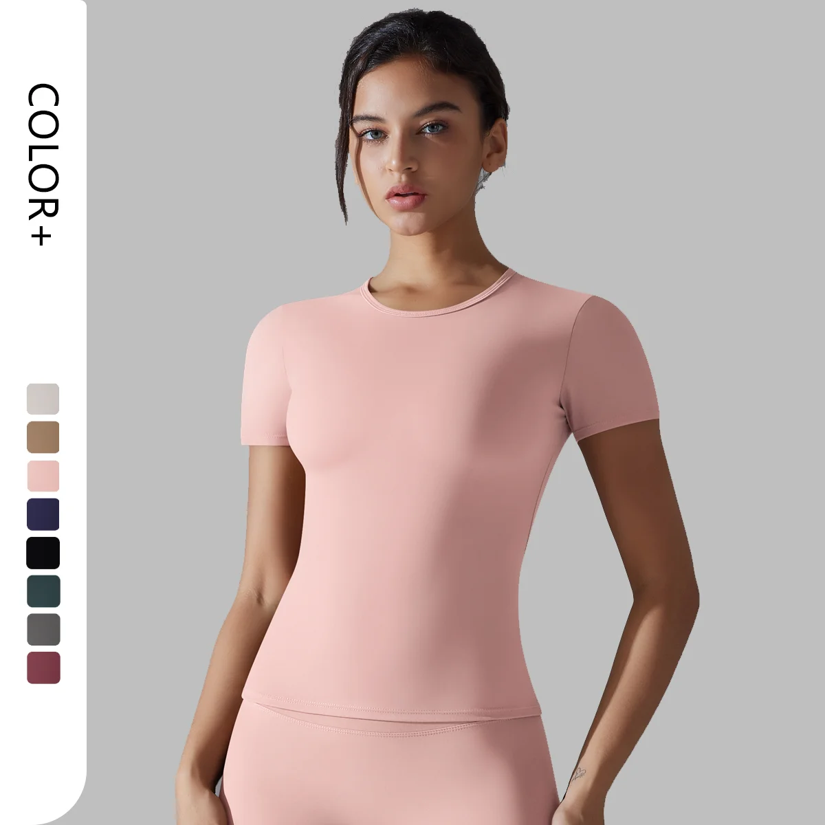 2024 New Style Training Quick Dry High Quality Fitness Sport Top Tight Short Sleeve Yoga Tshirt Short Sleeve Crop Top