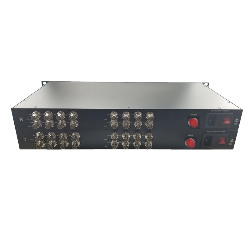 8-Channel HD-SDI/3G-SDI video with loopout optical fiber media converter