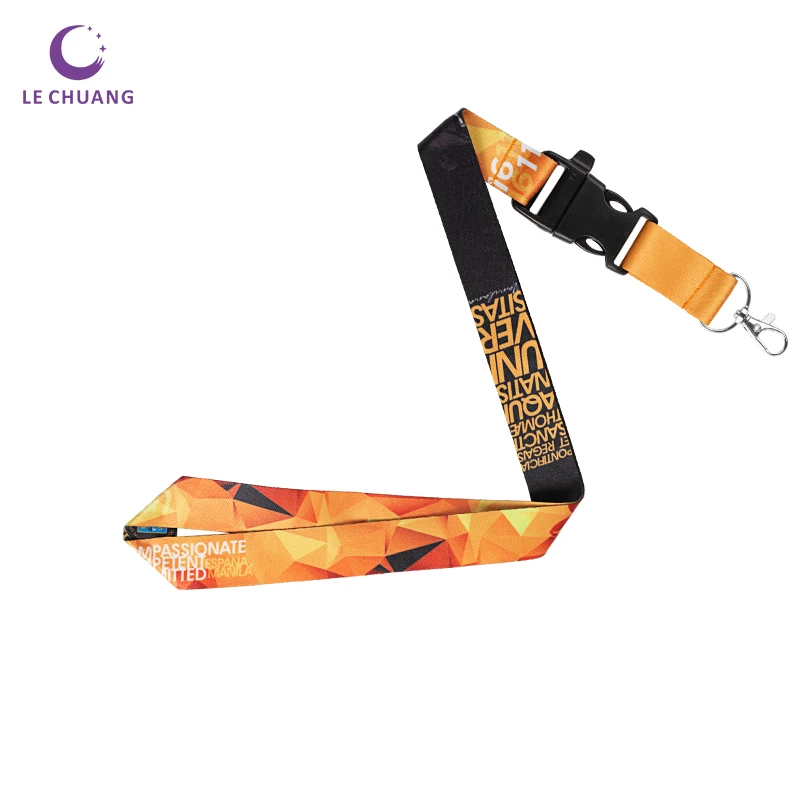 
custom fashion retractable sublimation lanyard with pull badge reel 