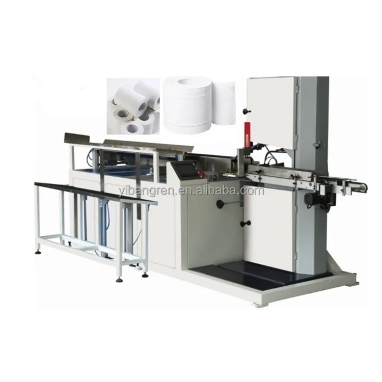 China supplier band saw cutting machine, toilet tissue paper jumbo rolls cutter machine for paper mill