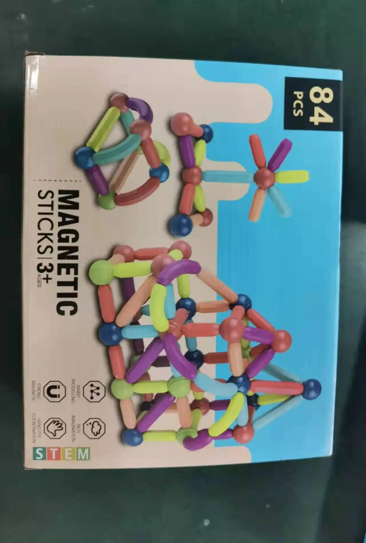 Умные магнитные шарики 84 шт. игрушки развивающие для детей 3D Сборка строительные блоки и палочки