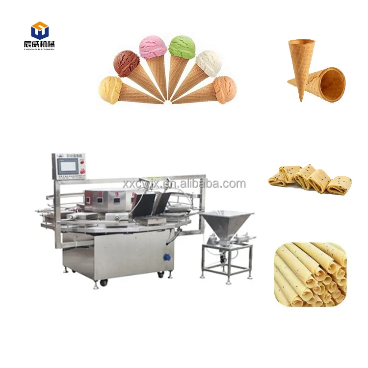 Vertical Manual China Crispy Egg Roll Wafflw Maker Food Tray Wafer Biscuit  Ice Cream Cone Make Machine