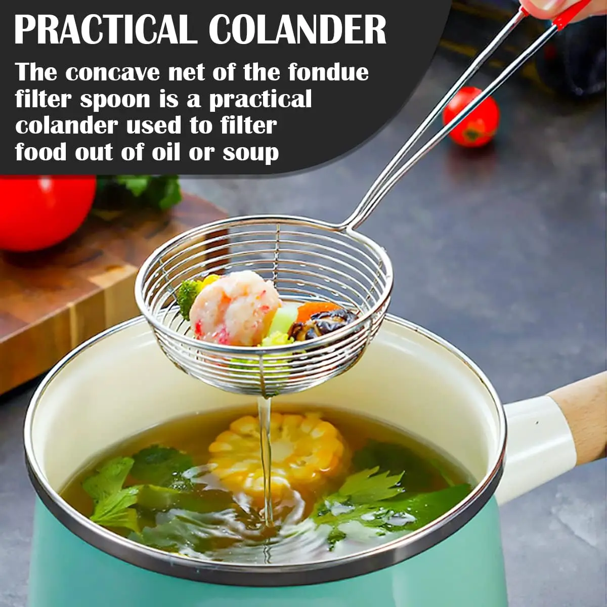 Stainless Steel Boba Pearl Scoop Strainer Skimmer Mini Size Colander Mesh Strainer Boba Scoops