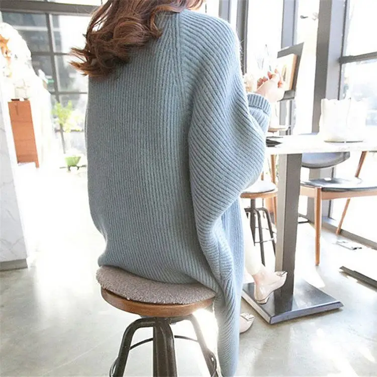 Wholesale Autumn Winter Korean Fashion Mide Cardigan Loose Knitted Batwing Sleeve Long Sweaters For Women