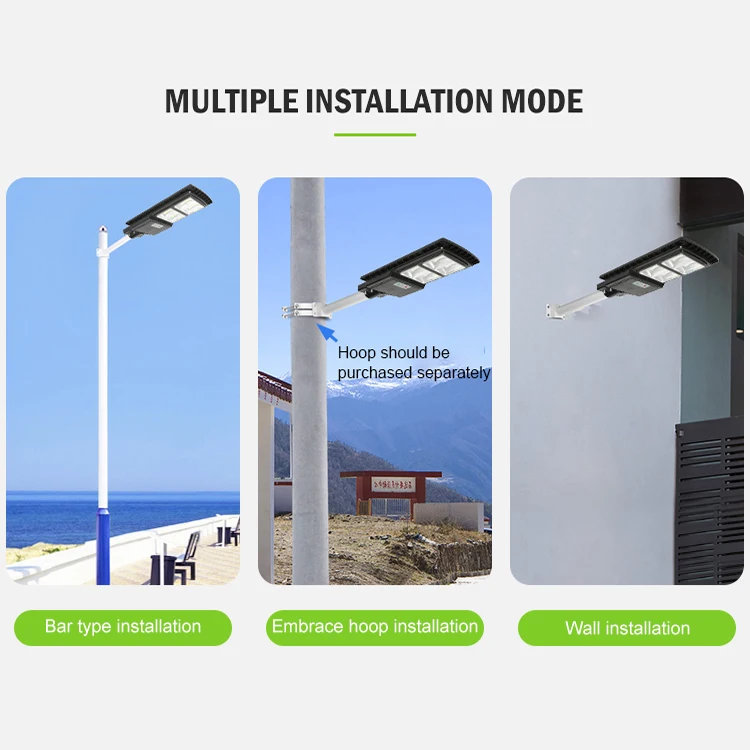  Интегрированный водонепроницаемый уличный светодиодный солнечный садовый светильник с датчиком движения ABS Ip66 30 Вт 60 90 120