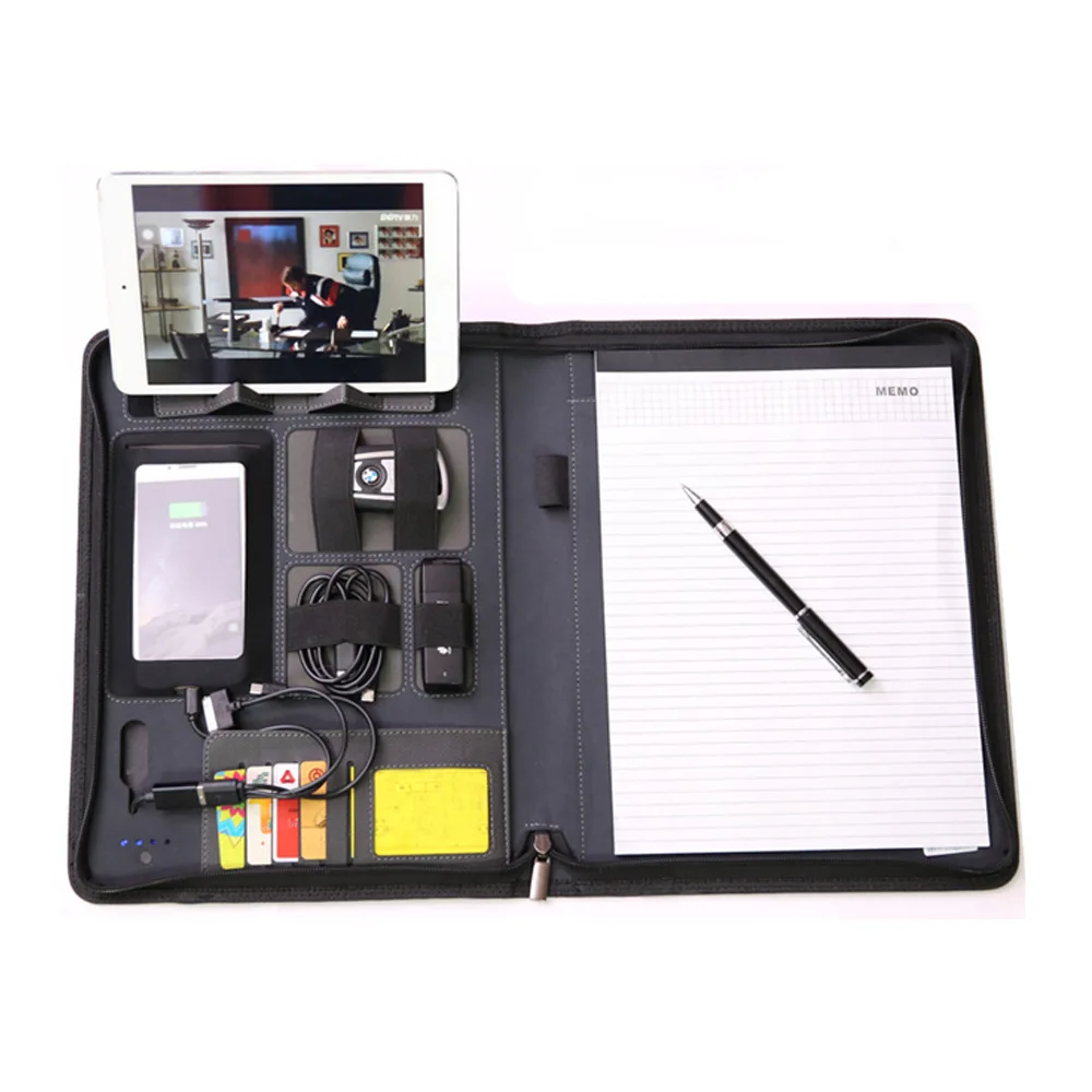 Power Bank Multifunctional Charging Treasure Folder Business Portable Mobile Power File Pack Customized LOGO