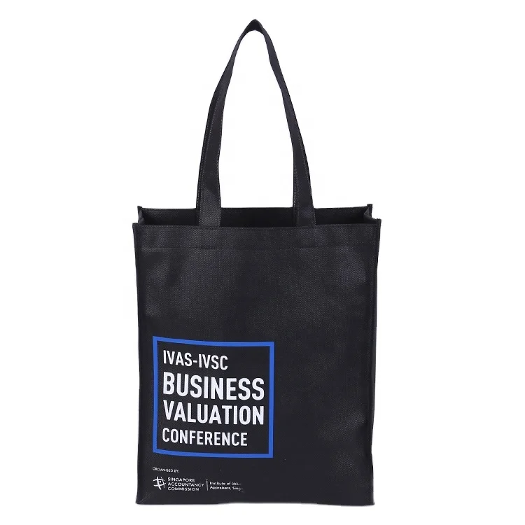 
Black custom foldable cheap promotional carry bag non woven fabric bag 