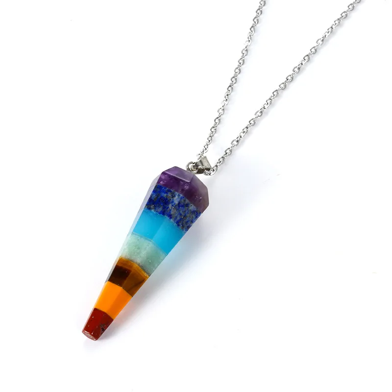 Hot Sale Natural Gemstone Wand Chakra Wand Healing Crystal Pendulum