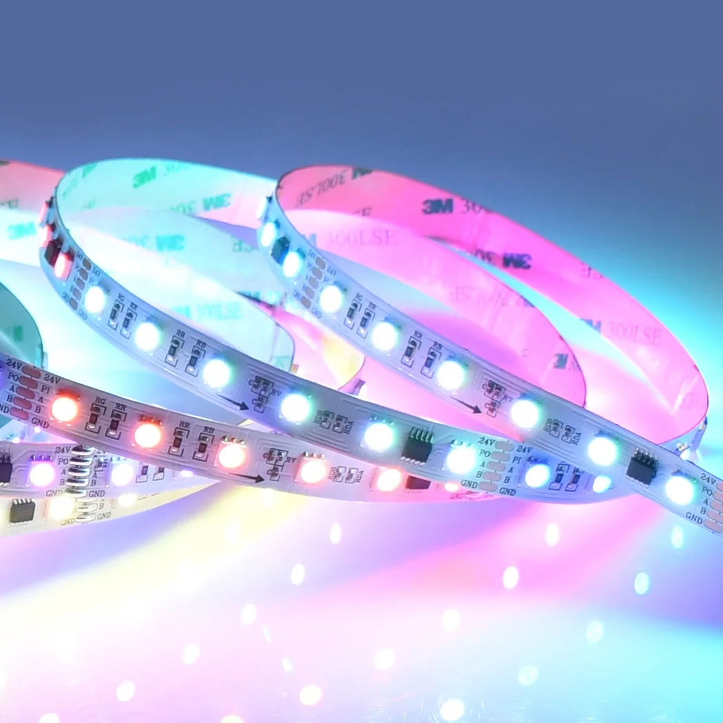 DMX512 RGB SMD5050 Flexible Led Strip Programmable LED Pixel Strip DMX512 RGB RGBW Colorful 24V LED Strip Light