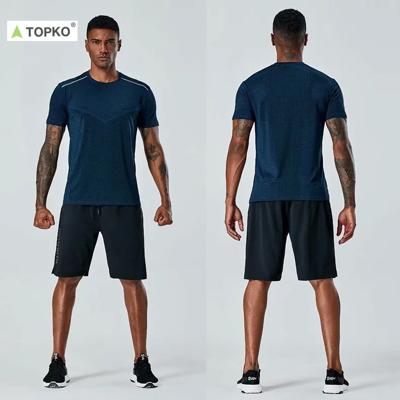 TOPKO OEM custom LOGO High quality wholesale fitness clothing t shirt mens activewear