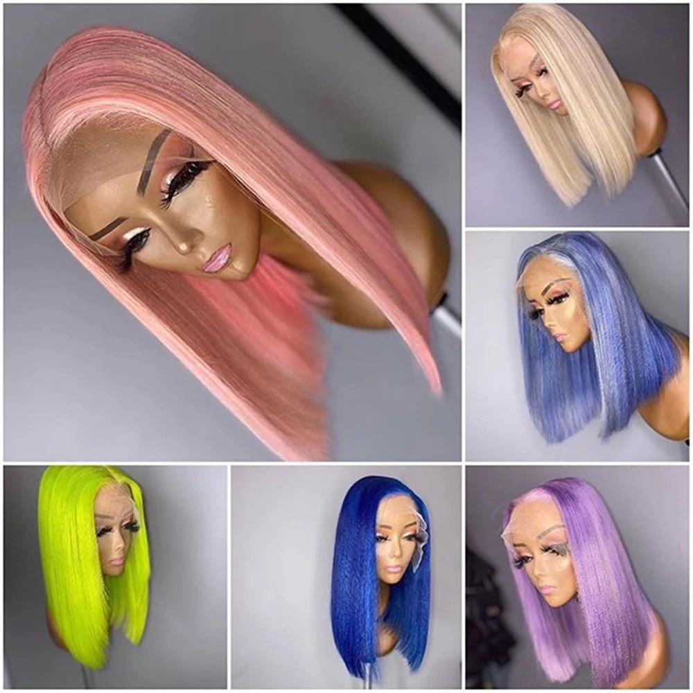 Orange Ginger Short Bob Remy Virgin Brazilian Human Bob Wigs For Women 180% Lace Front Human Hair Wigs Wholesale Vendor