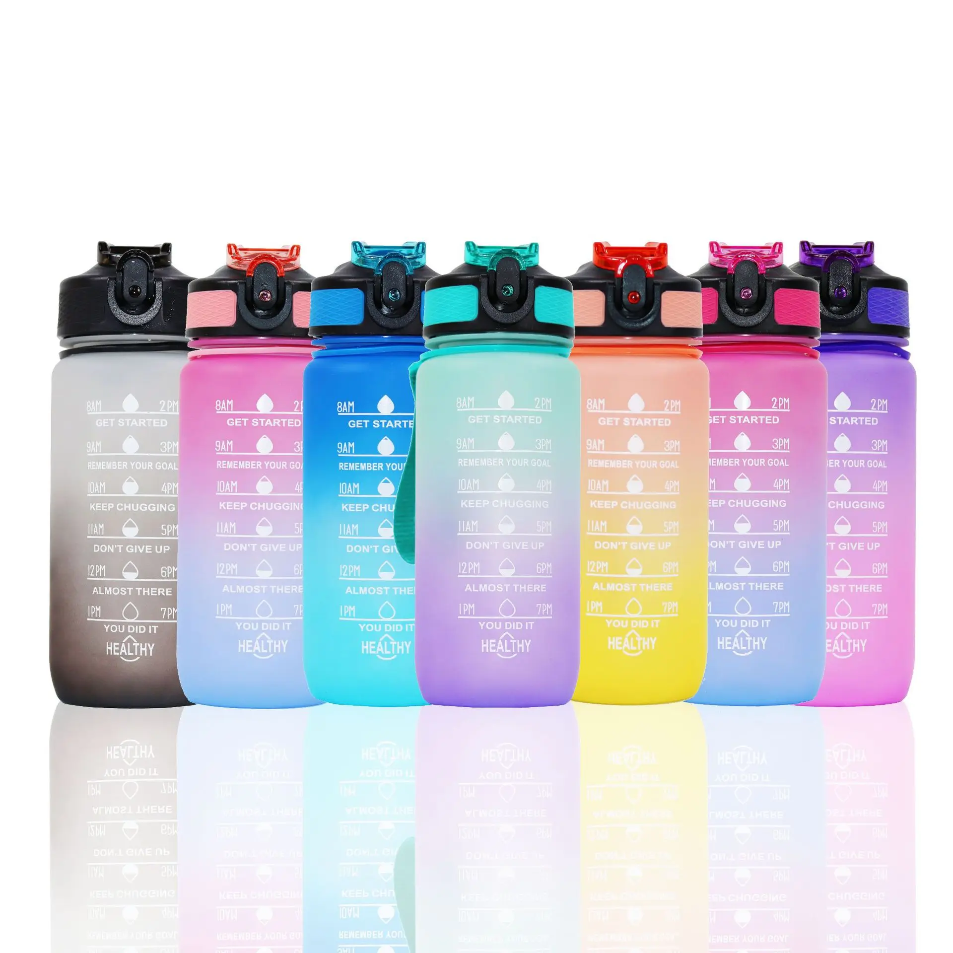 portable6 600ml 700ml clear plastic suction nozzle straw sports water bottle