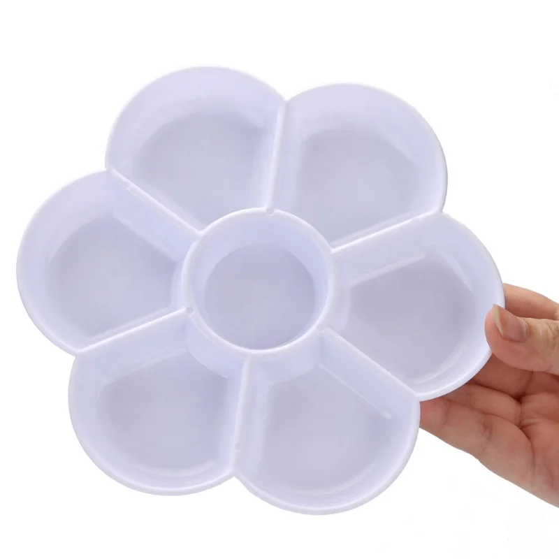 Plastic Paint Tray Pallet Reusable Flower Paint Palette for Acrylic Watercolor Oil Painting Color Mixing DIY Craft, Easy to Wash
