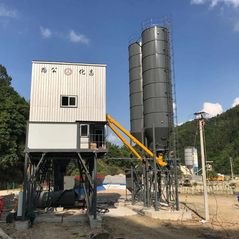 Stationary wet type mixing concrete equipment layout on sale
