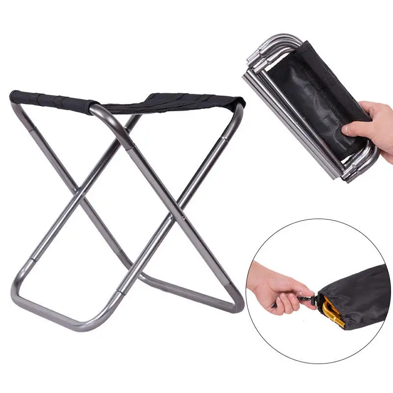 Portable Folding Stool foldable Camping Chair Mini Size Camping Stool Aluminum Alloy Folding Stool for Outdoor Travel Camping,