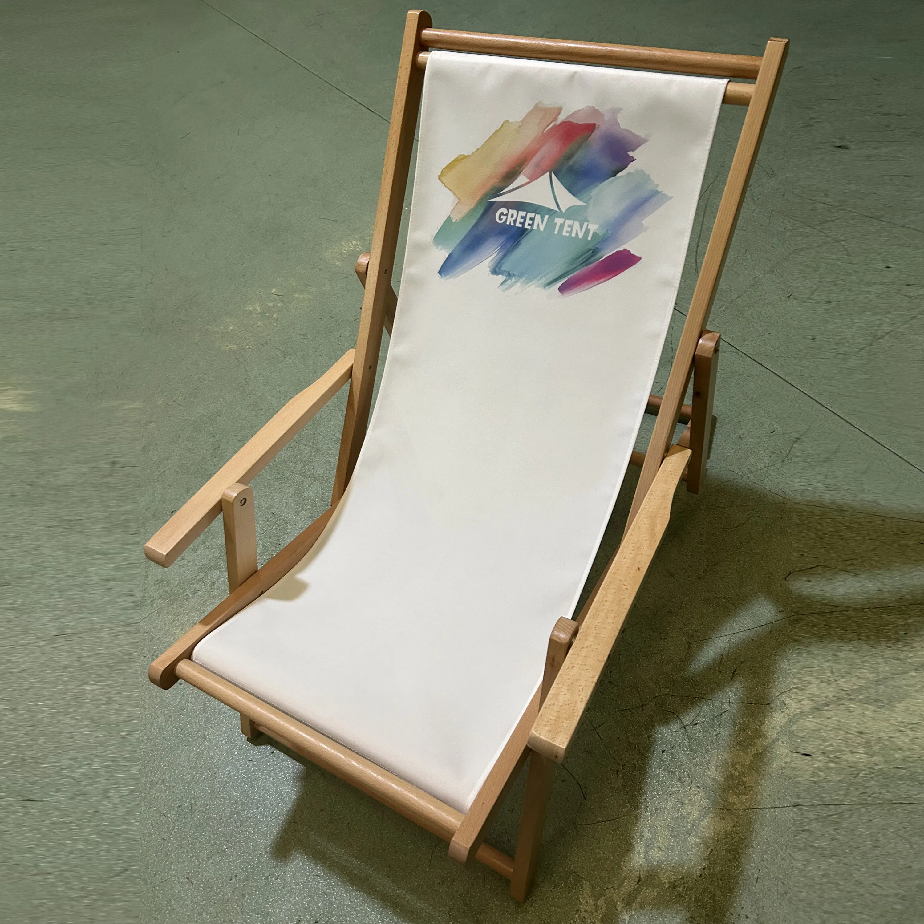 Outdoor Adjustable Low seat Wholesaler Custom prints adult sea sand Folding sun pool reclining wooden Cheap foldable beach chair