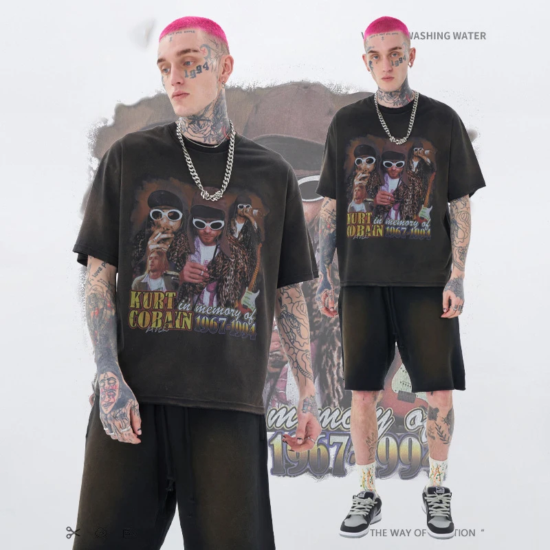 newest designers oversize t shirt half sleeve vintage acid washed blank tshirt heavyweight men t shirts