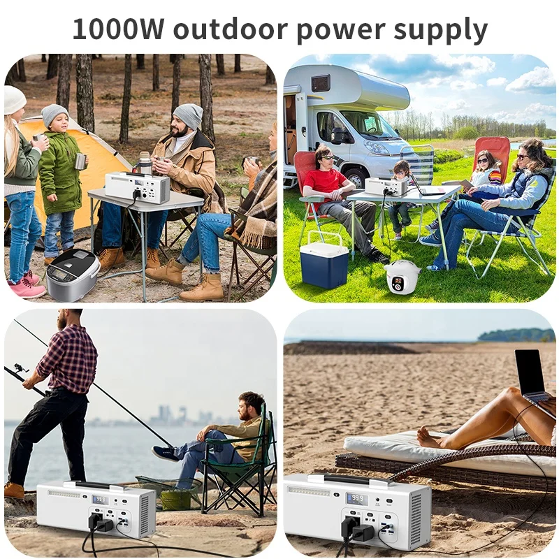 
Real-time liquid crystal display 1000W power station, solar power charger, for emergency indoor and outdoor power supply 