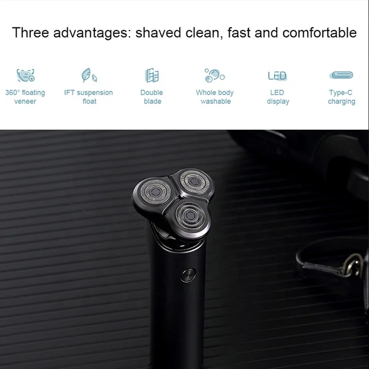 Электробритва Xiaomi S500 Мужская аккумуляторная водонепроницаемый бритвенный станок для влажного и сухого бритья