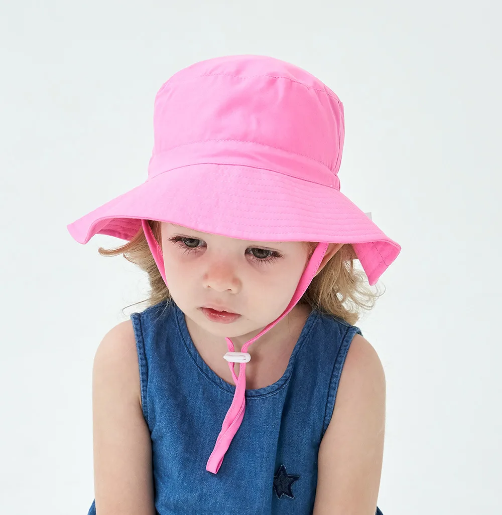 Summer Baby Sun Hat Breathable Mesh Boys Girls Bucket Hats Outdoor Solid Color Kids Panama Children Beach Fisherman Hat