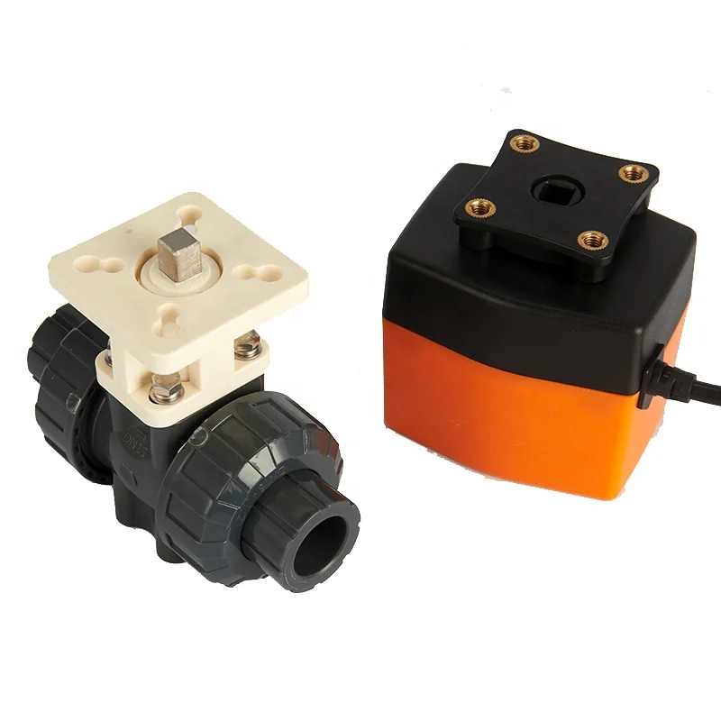 ISO9001 Certification DN15 1/2 inch 2 Way 220VAC Electric Actuated PVC Plastic Motorized Ball Valve Water Control