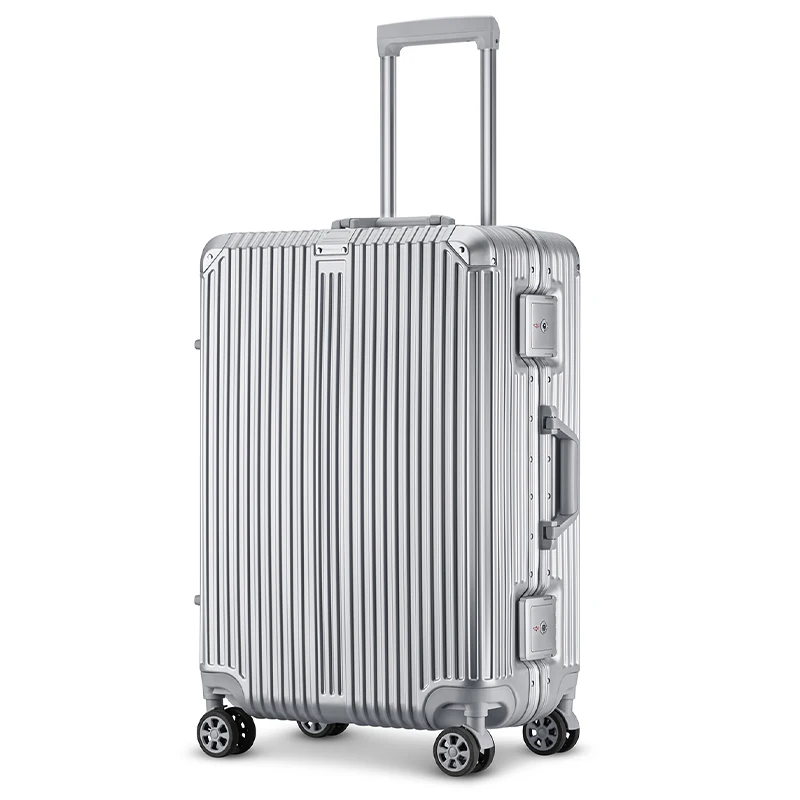 Aluminum frame luggage 20 24 28' 3pcs a set Suitcase for business for travel luggage bag suitable for international shipping