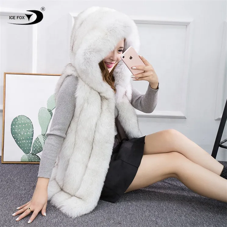 Wholesales Fashion Women Real Fox Fur Vest For Women Real Fox Fur Gilet