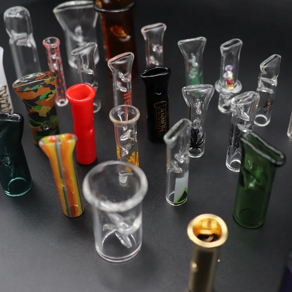 Glass Pipe Rolling Tip Steamroller Glass Filter Tips Heady Cigaret Filter Tobacco Dry Herb Holder smoking accessories