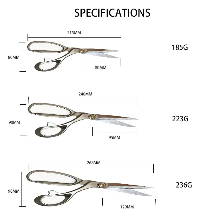 Stainless steel tailor scissors sewing scissors for fabric cutting household scissors