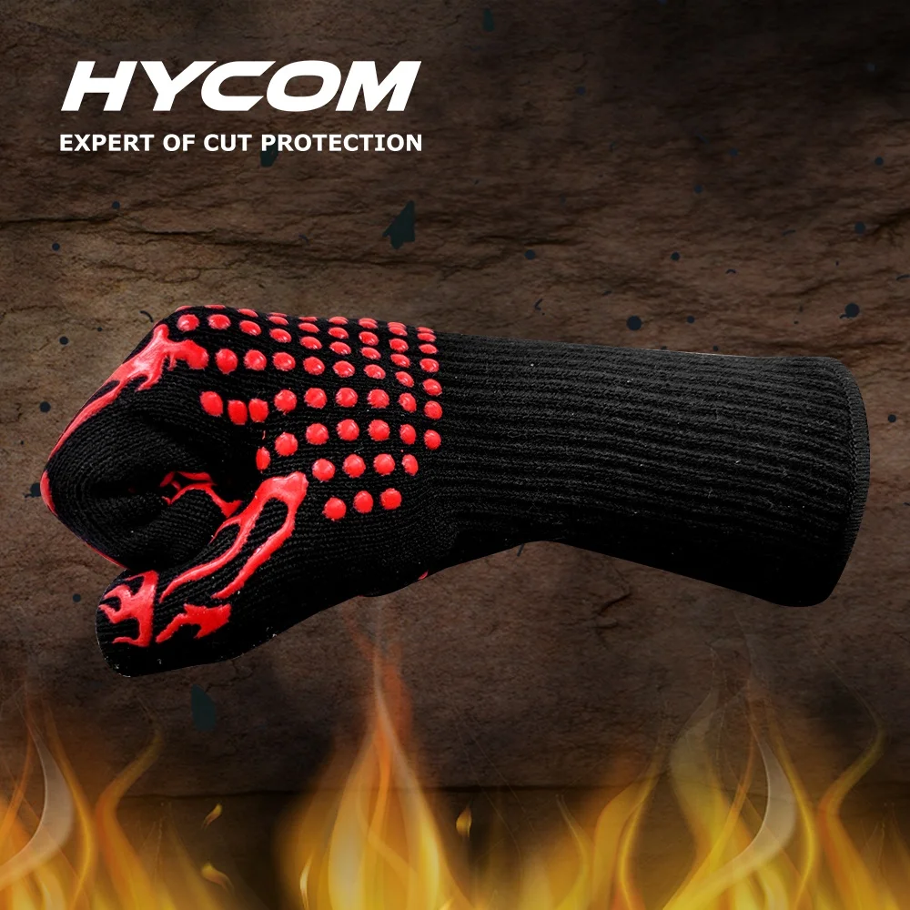 Hycom BBQ Grill Extreme Insulated Fireproof Silicone oven glove heat-resistant for Cooking gloves
