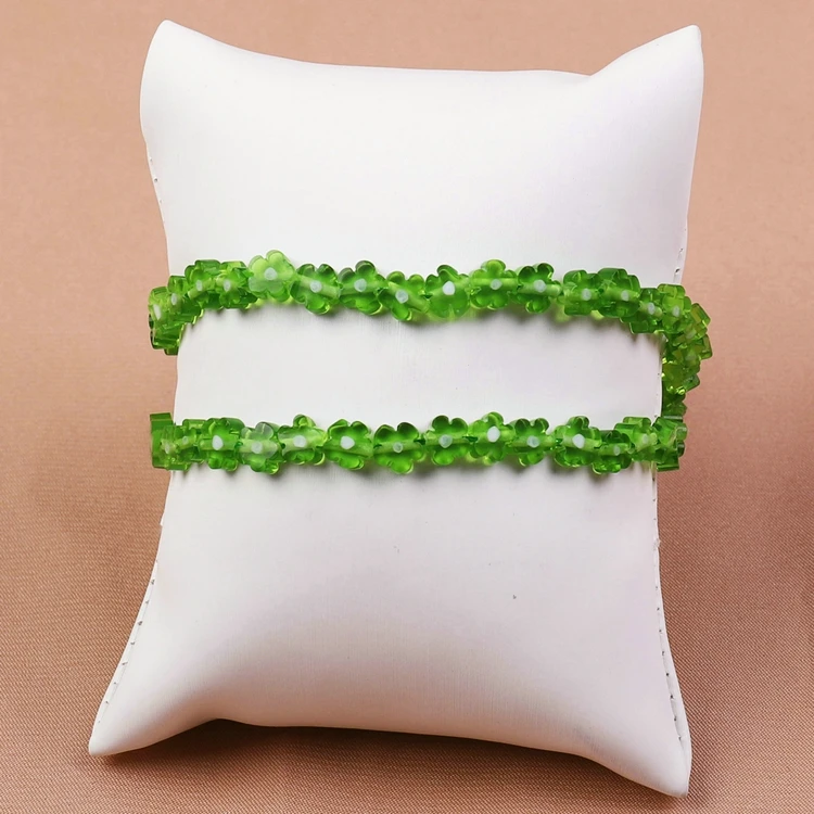 Hot Sale Flower Coloured Glaze  Bead Gemstones Loose Gems Chains Candy Color Jewelry Making DIY