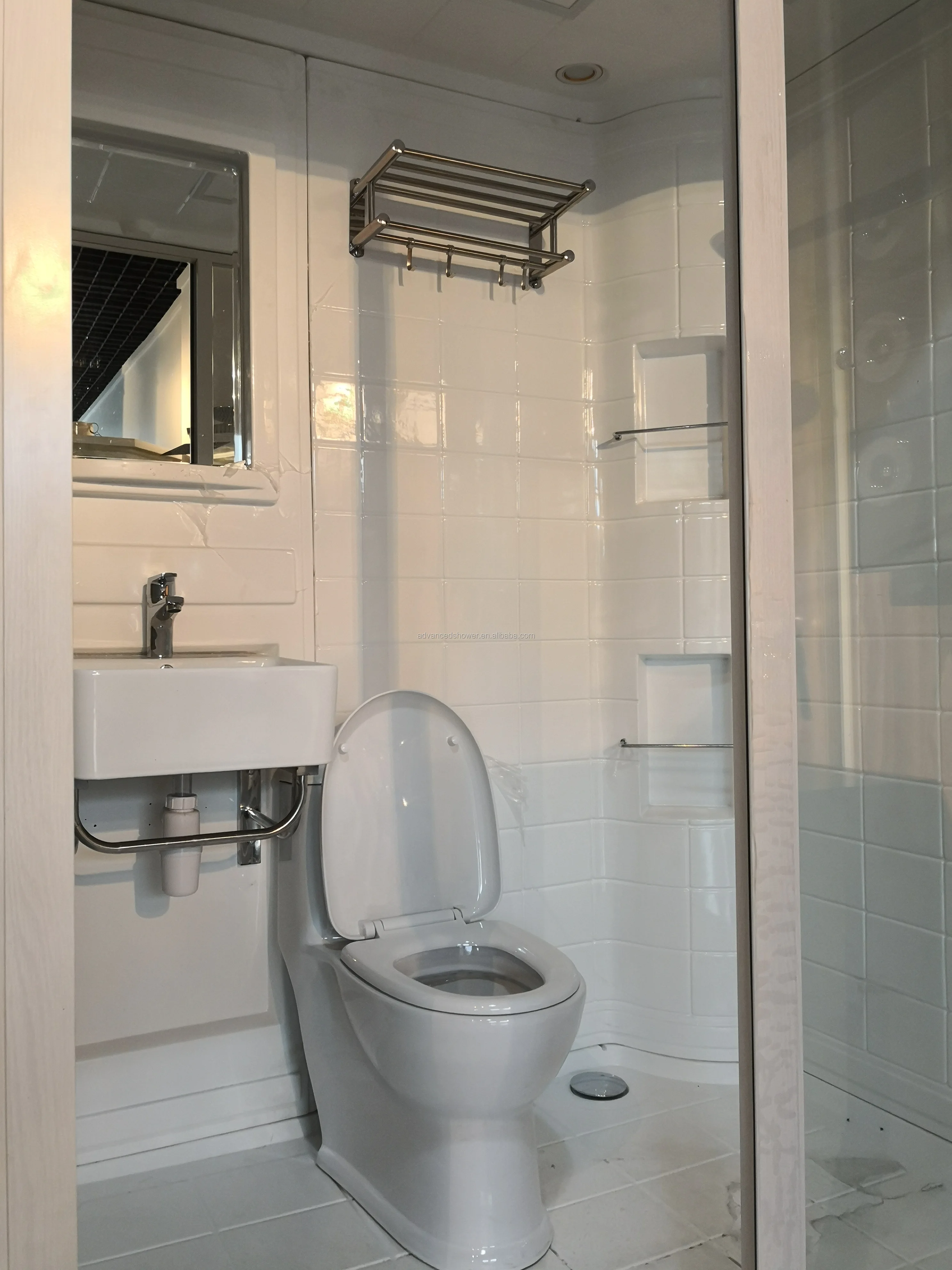 AN1216 modular portable all in one bathroom pod student accomodation dormitory  shower room for trailer house motel